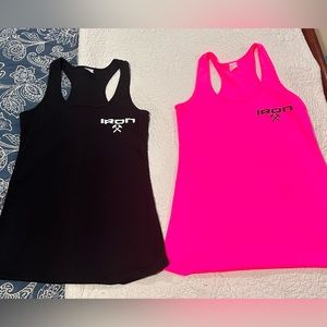 2 WOMENS RACERBACK TANK TOPS - SIZE XS